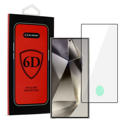 Tel Protect Full Glue 6D Tempered Glass for SAMSUNG GALAXY S24 ULTRA BLACK
