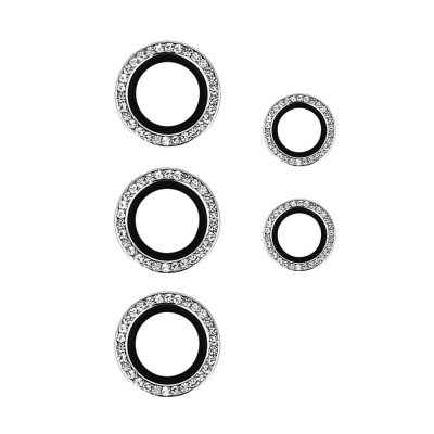 Tempered Glass HARD DIAMOND for camera (LENS) for Samsung Galaxy S24 Ultra silver (lens 5 pieces)