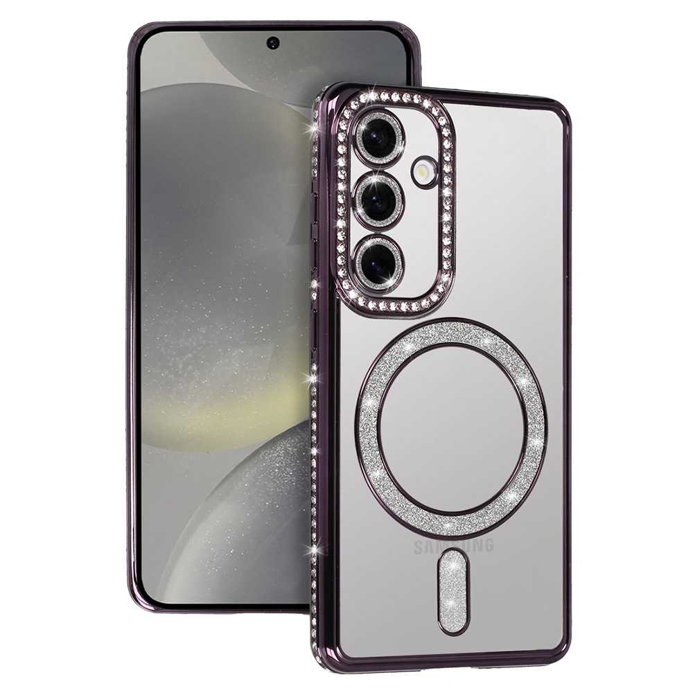 Bling Magsafe Case for Samsung Galaxy S25 Ultra purple