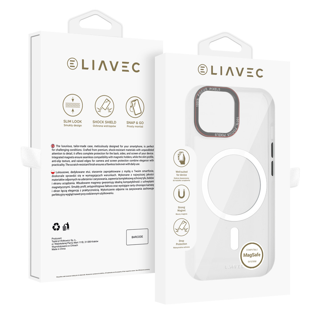 Liavec Hybrid Magsafe Clear Case for Iphone 15