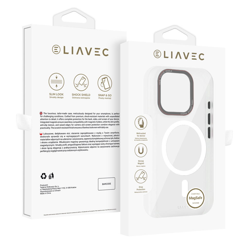 Liavec Hybrid Magsafe Clear Case for Iphone 15 Pro Max