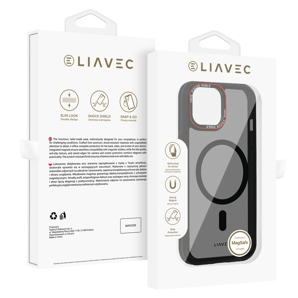 Liavec Hybrid Smoke Magsafe Case for Iphone 15