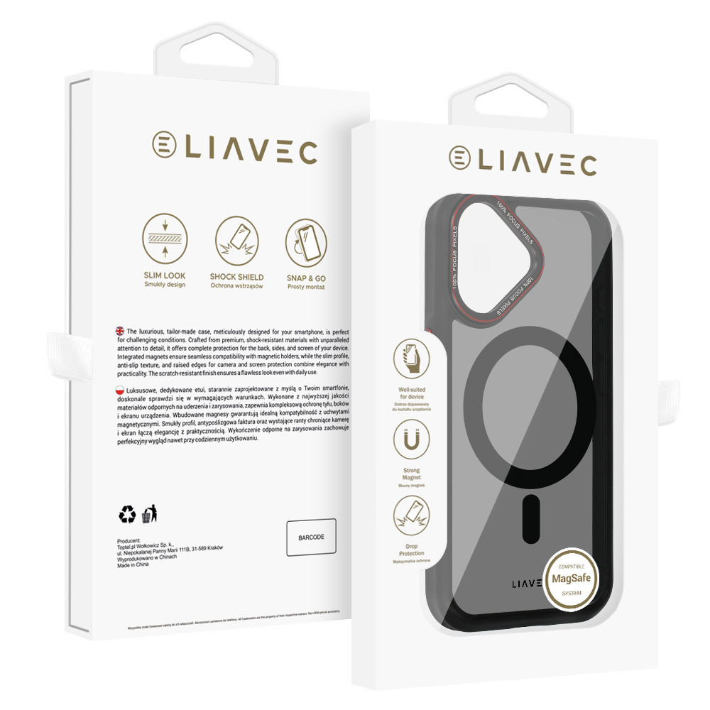 Liavec Hybrid Smoke Magsafe Case for Iphone 16