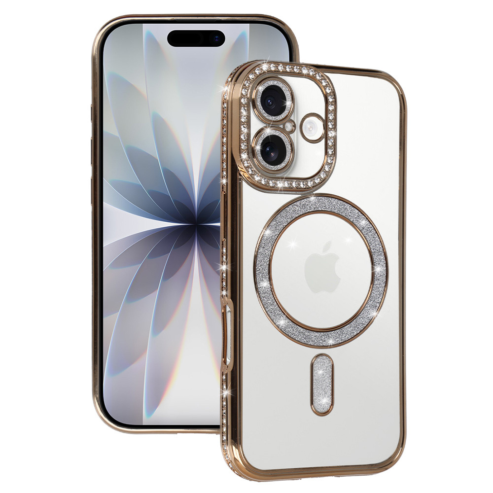 Bling Magsafe Case for Iphone 17 gold