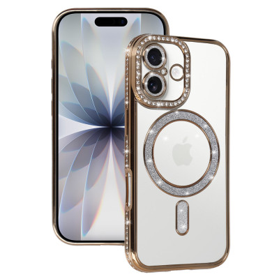 Bling Magsafe Case for Iphone 17 gold