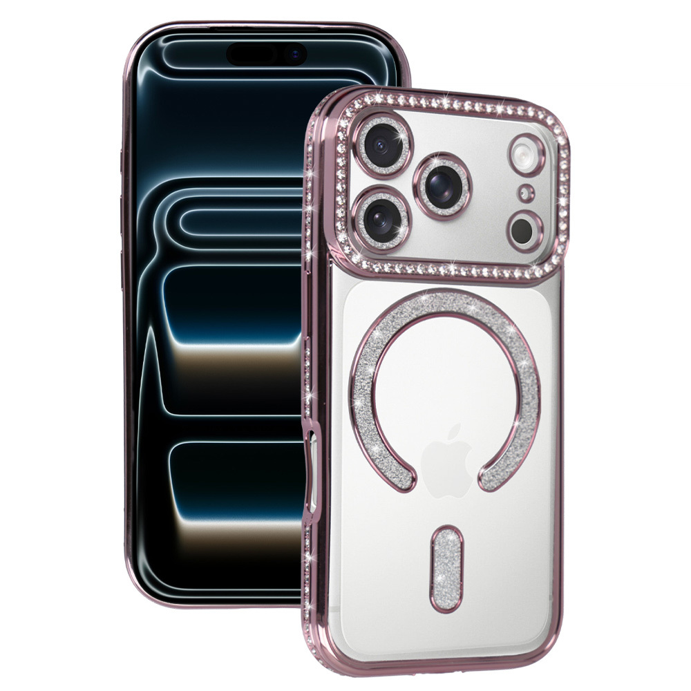 Bling Magsafe Case for Iphone 17 Pro Max pink