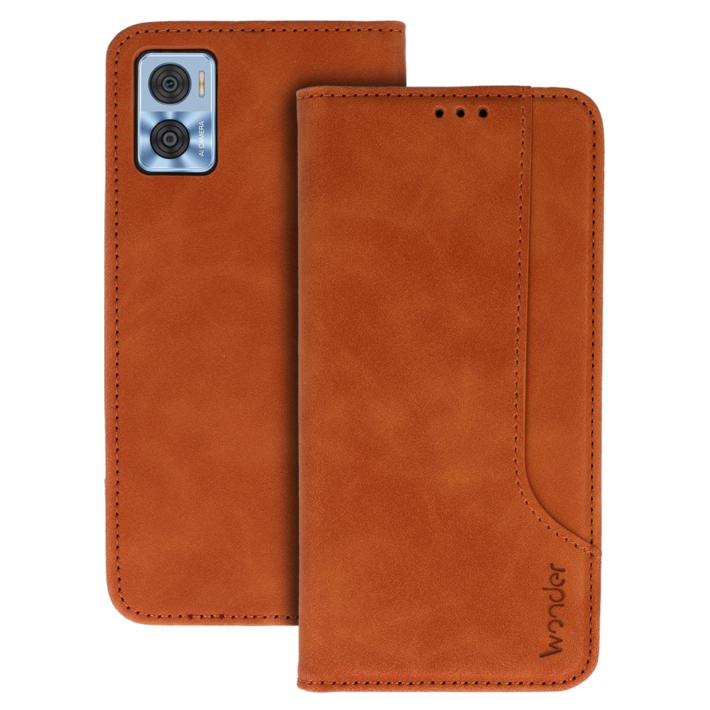Wonder Prime Case for Motorola Moto E22/E22i brown