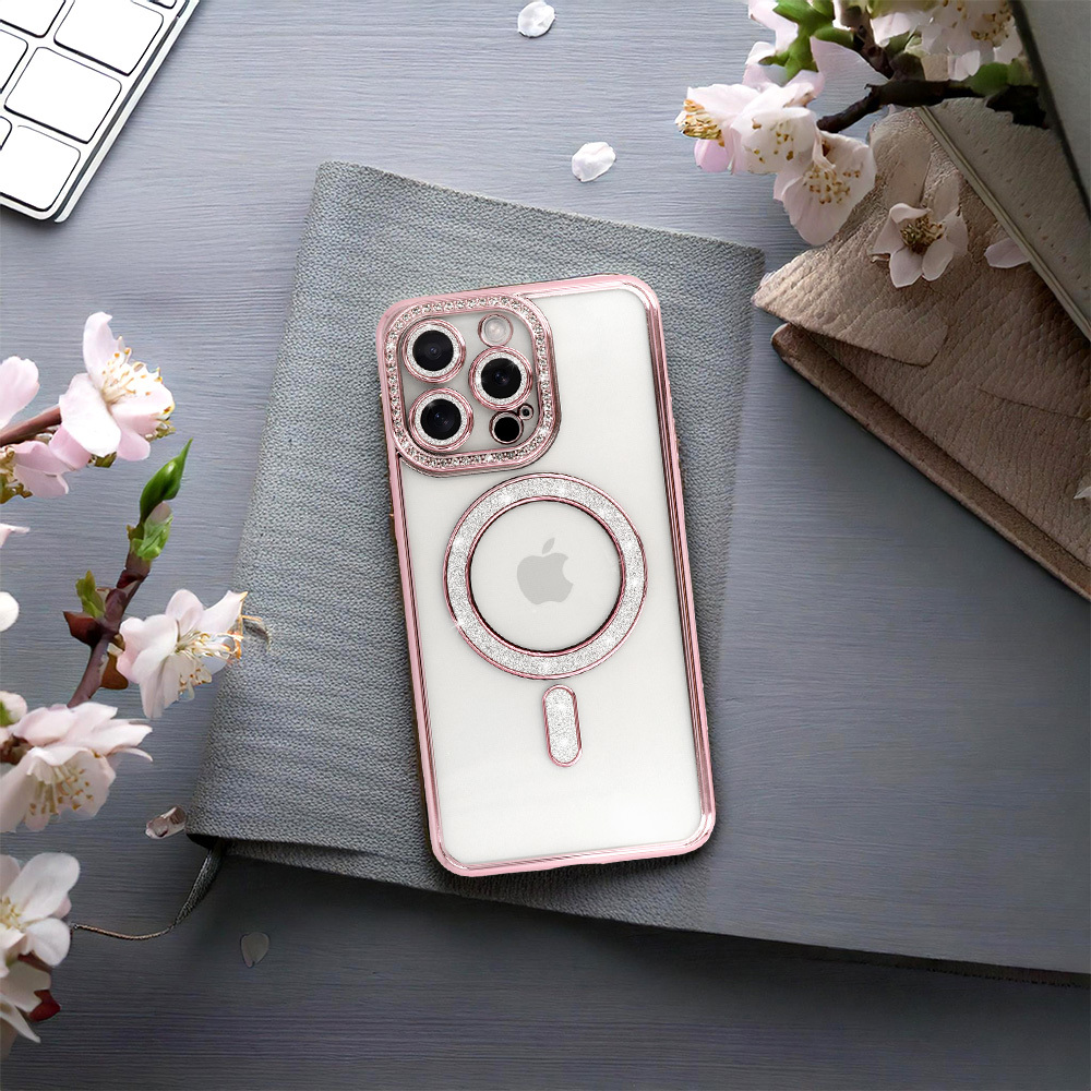 Bling Magsafe Case for Iphone 13 pink