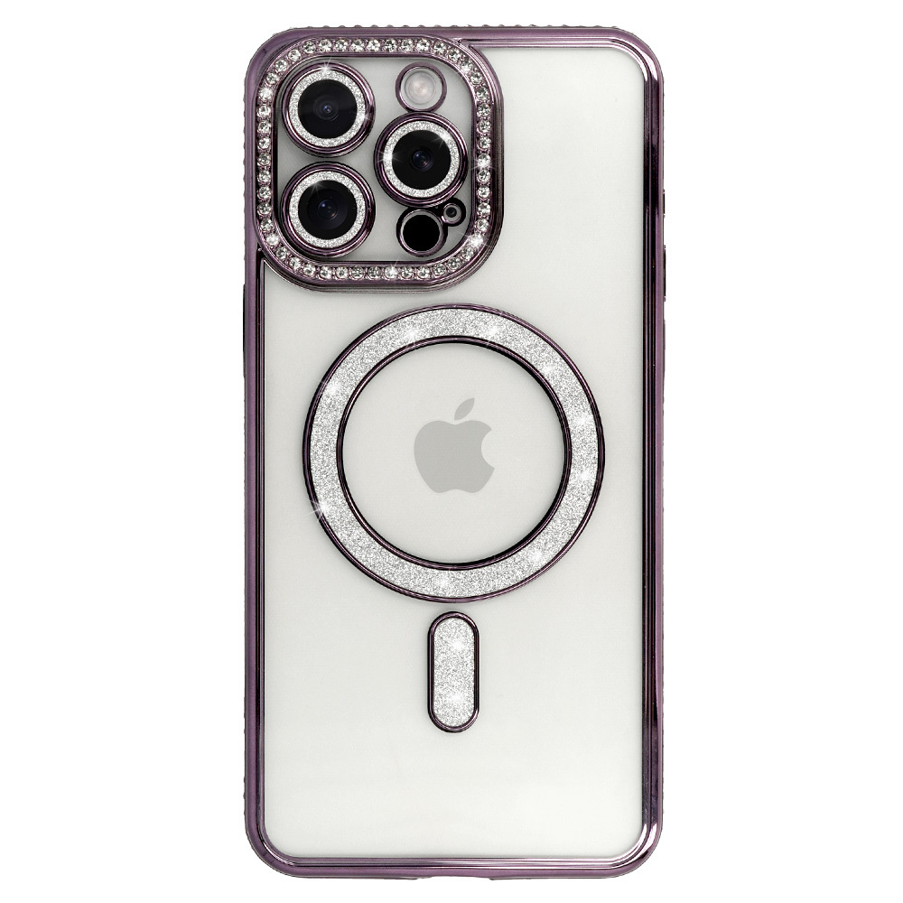 Bling Magsafe Case for Iphone 15 Pro Max purple