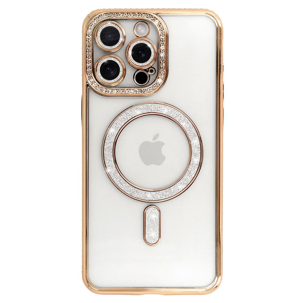 Bling Magsafe Case for Iphone 16 gold