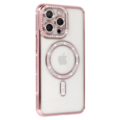 Bling Magsafe Case for Iphone 16 Pro pink