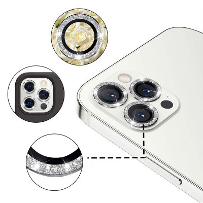Tempered Glass HARD DIAMOND for camera (LENS) for Iphone 14 Pro/14 Pro Max gold (lens 3 pieces)