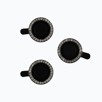 Tempered Glass HARD DIAMOND for camera (LENS) for Iphone 15 Pro/15 Pro Max black (lens 3 pieces)