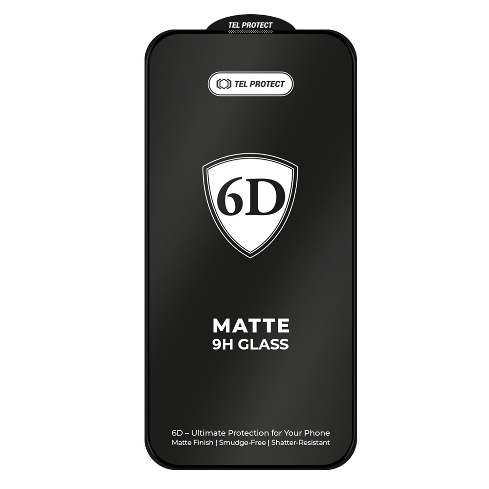 Tel Protect Full Glue 6D Matt Tempered Glass for Iphone 13 Mini Black