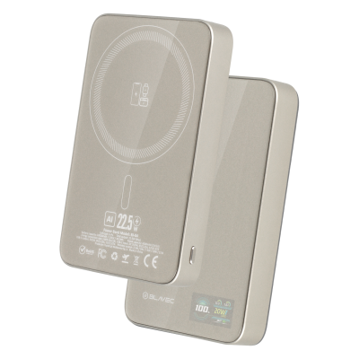 Blavec Power Bank 10000mAh BJ-04 Slim 13,5mm - Type C - 22,5W magnetic Magsafe 3 in 1 (PBBJ04-MC10GD) gold glass