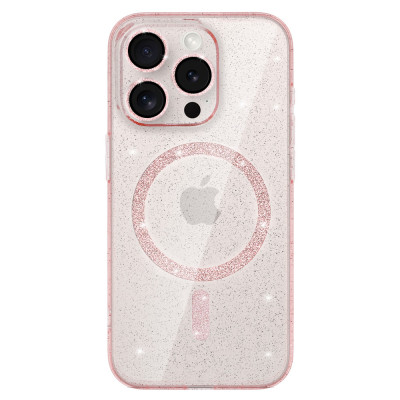 Glitter Magsafe Case for Iphone 11 pink clear