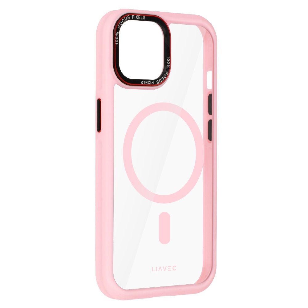 Liavec Hybrid Magsafe Clear Case for Iphone 15 light pink