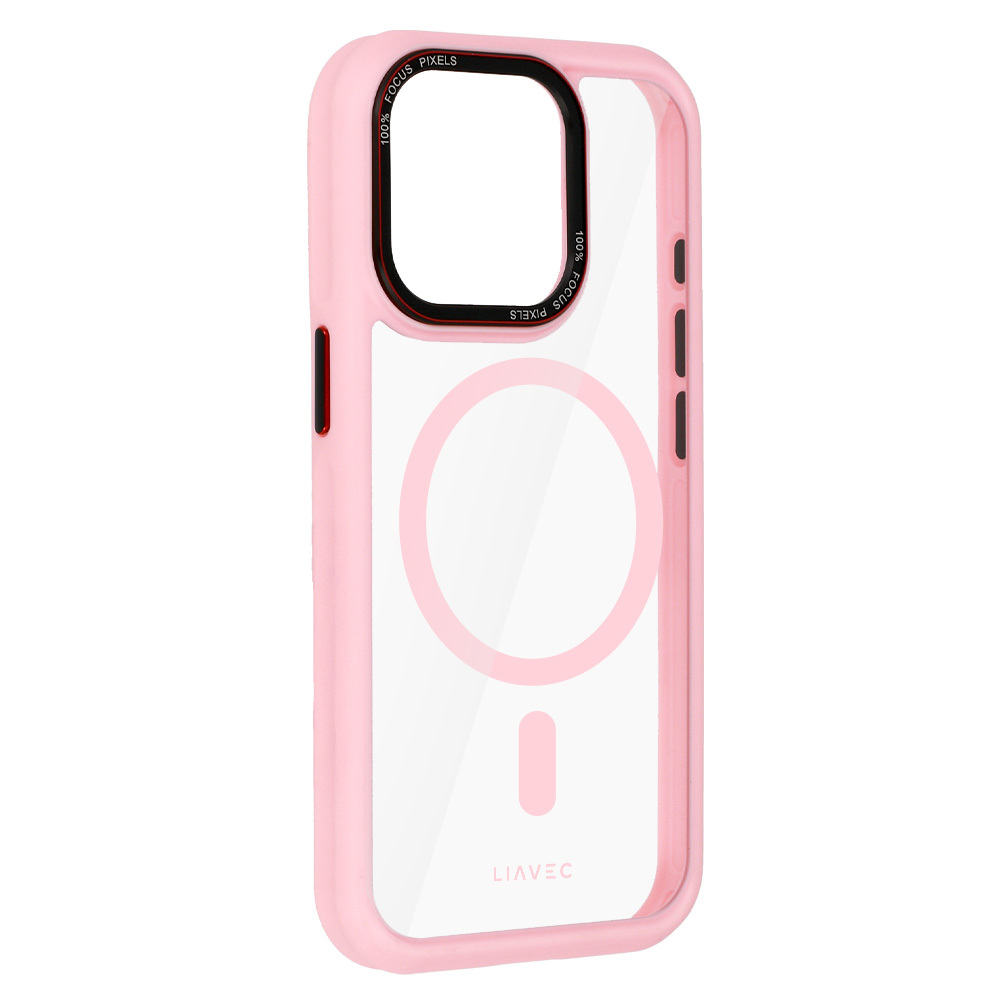 Liavec Hybrid Magsafe Clear Case for Iphone 15 Pro Max light pink