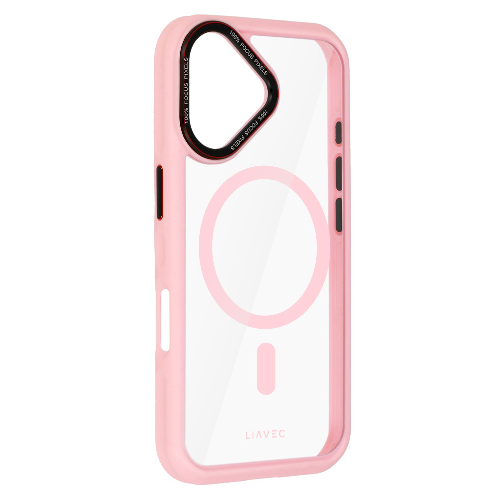 Liavec Hybrid Magsafe Clear Case for Iphone 16 light pink