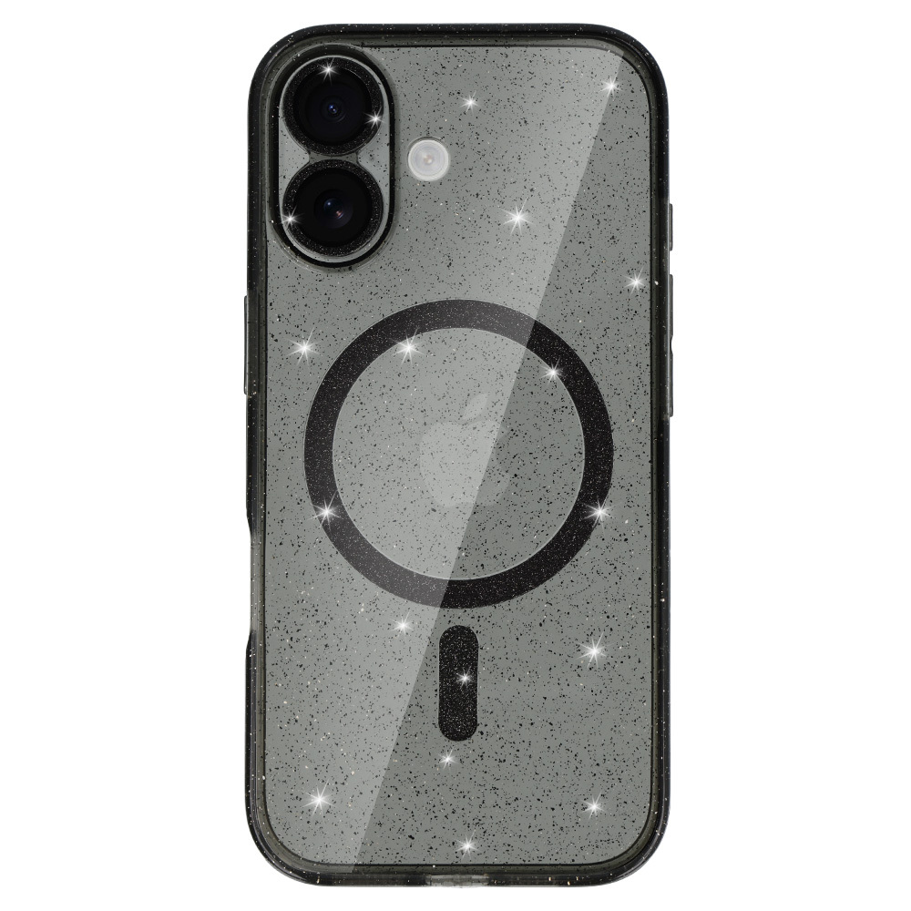 Glitter Magsafe Case for Iphone 17 black clear