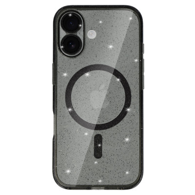 Glitter Magsafe Case for Iphone 17 black clear