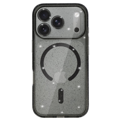 Glitter Magsafe Case for Iphone 17 Pro black clear