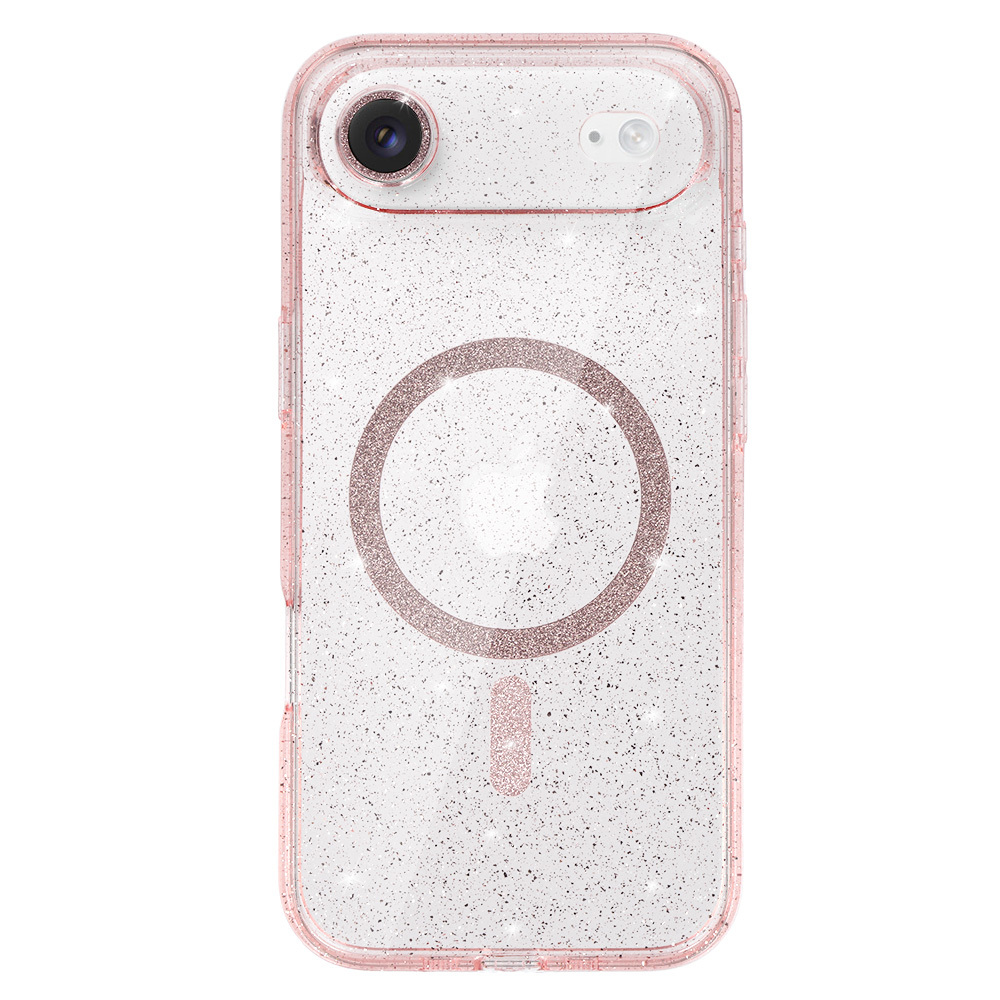 Glitter Magsafe Case for Iphone 17 Air pink clear