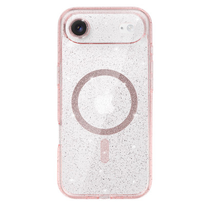 Glitter Magsafe Case for Iphone 17 Air pink clear
