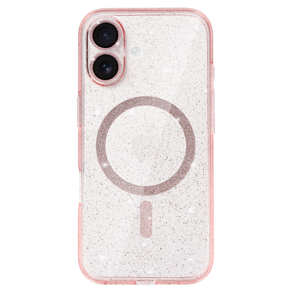 Glitter Magsafe Case for Iphone 17 pink clear