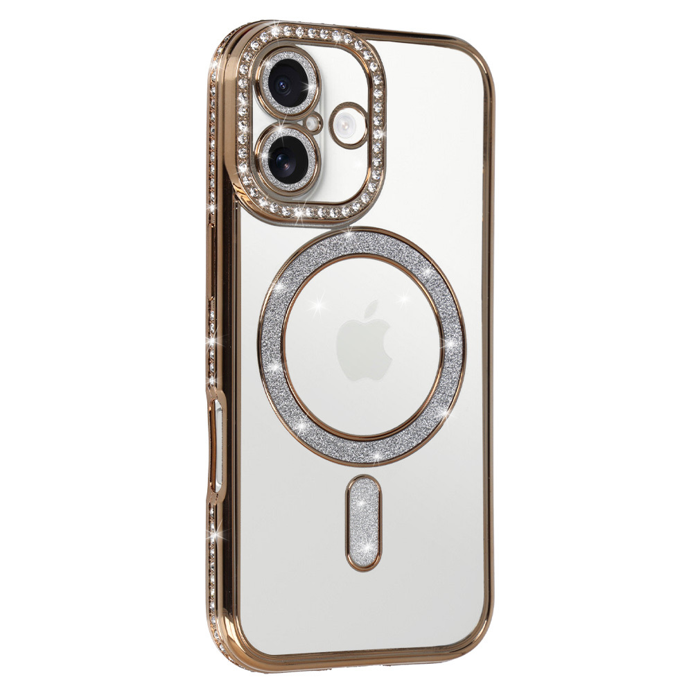 Bling Magsafe Case for Iphone 17 gold
