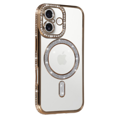 Bling Magsafe Case for Iphone 17 gold