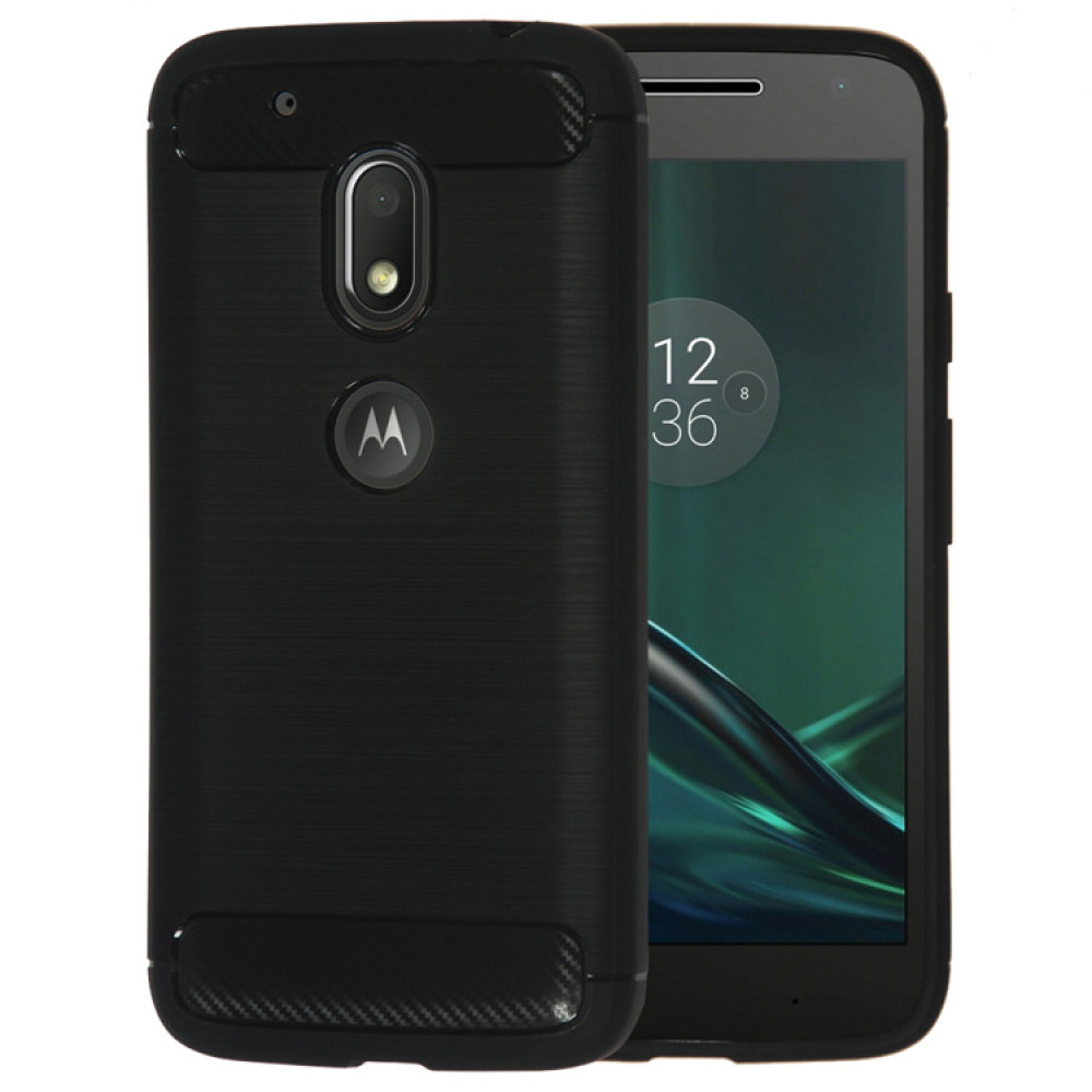 SHTL Θήκη TPU Carbon Motorola Moto G4 Play - Black (138949)