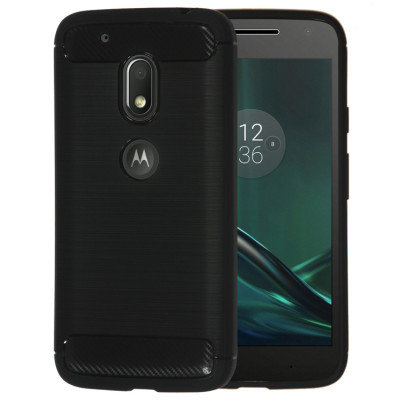 SHTL Θήκη TPU Carbon Motorola Moto G4 Play - Black (138949)