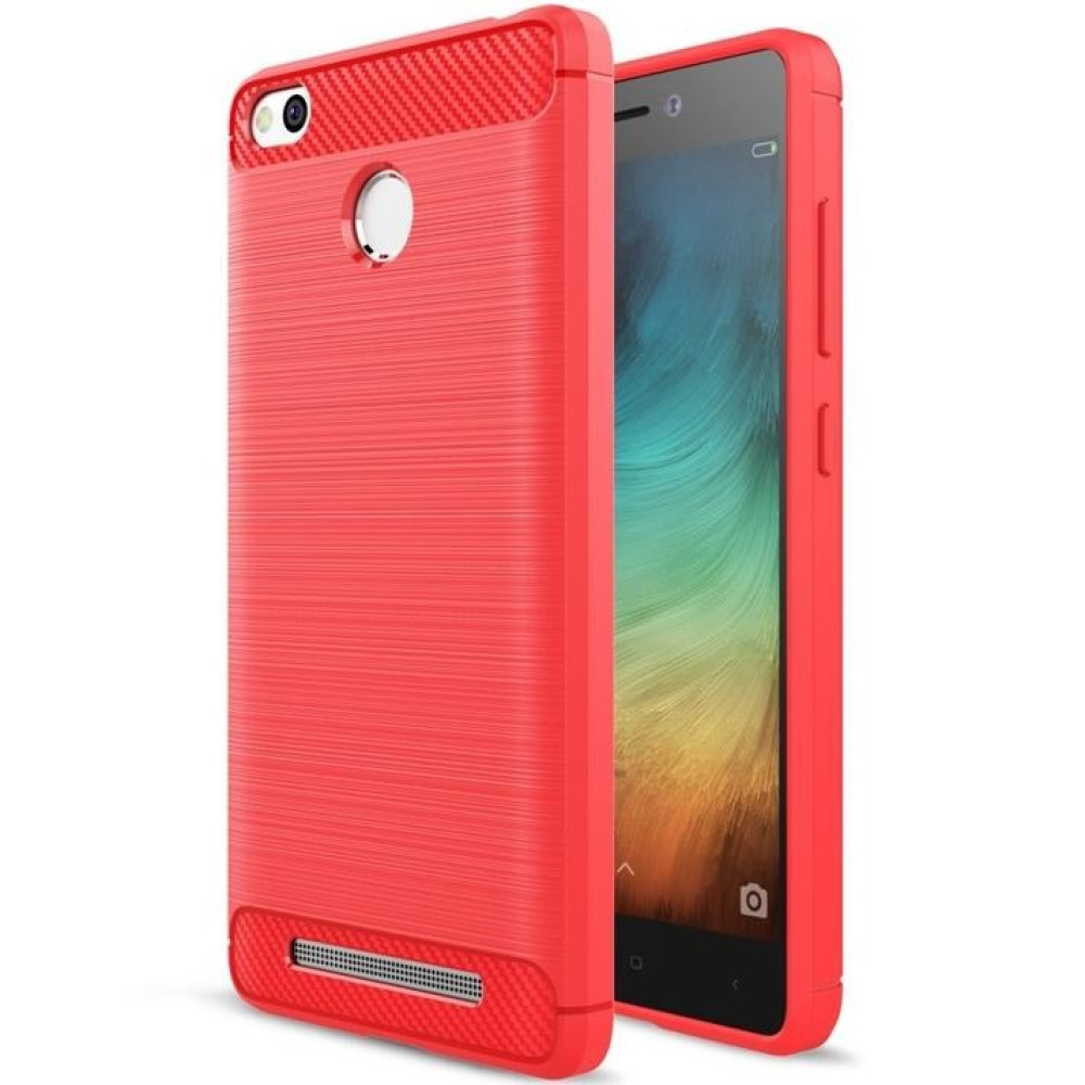 SHTL Θήκη TPU Carbon Xiaomi Redmi 3S/3 Pro - Red (139663)