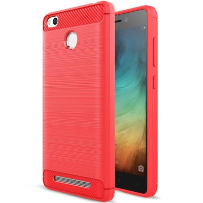 SHTL Θήκη TPU Carbon Xiaomi Redmi 3S/3 Pro - Red (139663)