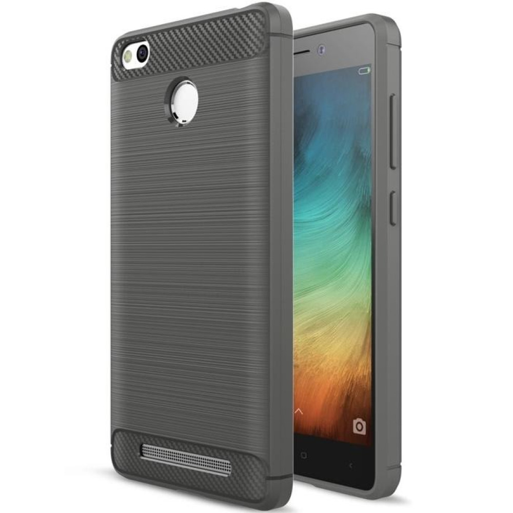 SHTL Θήκη TPU Carbon Xiaomi Redmi 3S/3 Pro - Grey (139662)