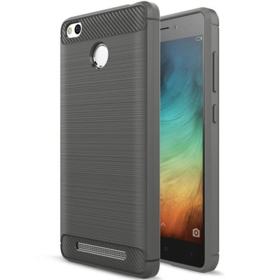 SHTL Θήκη TPU Carbon Xiaomi Redmi 3S/3 Pro - Grey (139662)