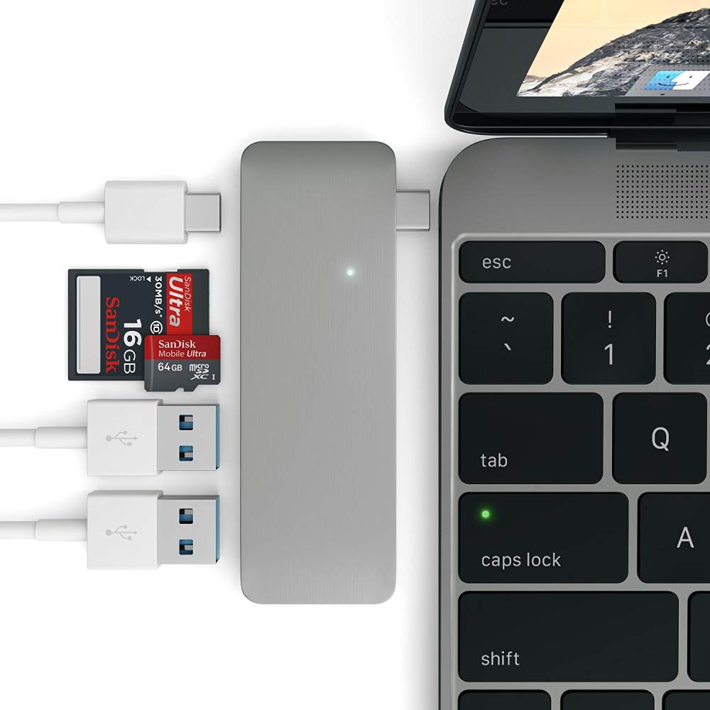 Satechi Type-C USB 3.0 3in1 Combo Hub - Silver (ADA-0156)