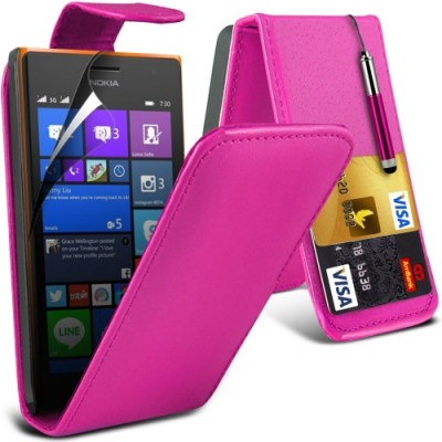 Flip Θήκη Nokia Lumia 730/735 - Ροζ (9968) - OEM