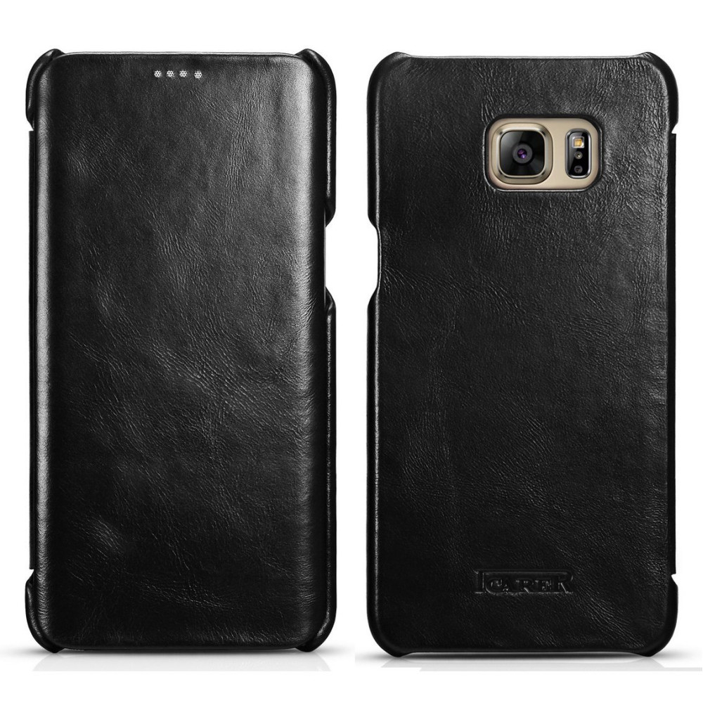 iCarer Vintage Series Side-Open Δερμάτινη Θήκη Samsung Galaxy S6 Edge - Black (10148)