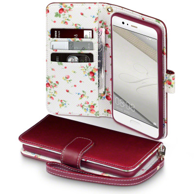 Terrapin Θήκη - Πορτοφόλι Huawei P10 - Red Floral (117-083-111)