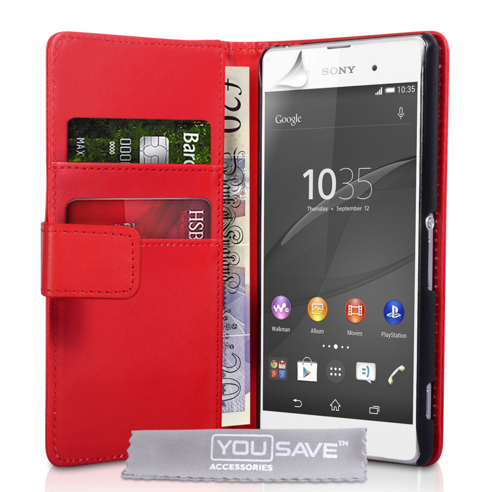 YouSave Θήκη - Πορτοφόλι Sony Xperia Z3+/Z4 - Red (SE-HA03-Z090)