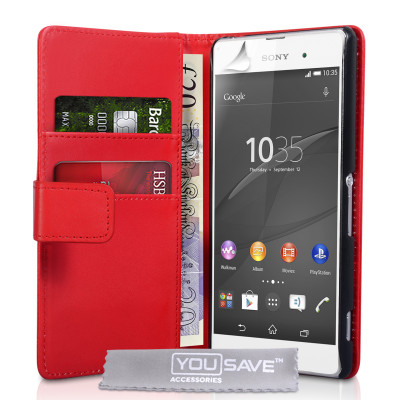 YouSave Θήκη - Πορτοφόλι Sony Xperia Z3+/Z4 - Red (SE-HA03-Z090)