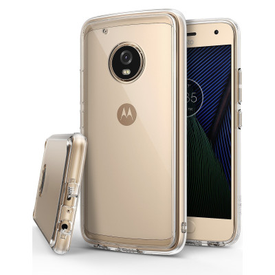 Ringke (Fusion) Διάφανη Θήκη Motorola Moto G5 Plus PC με TPU Bumper + Screen Protector - Clear (10976)