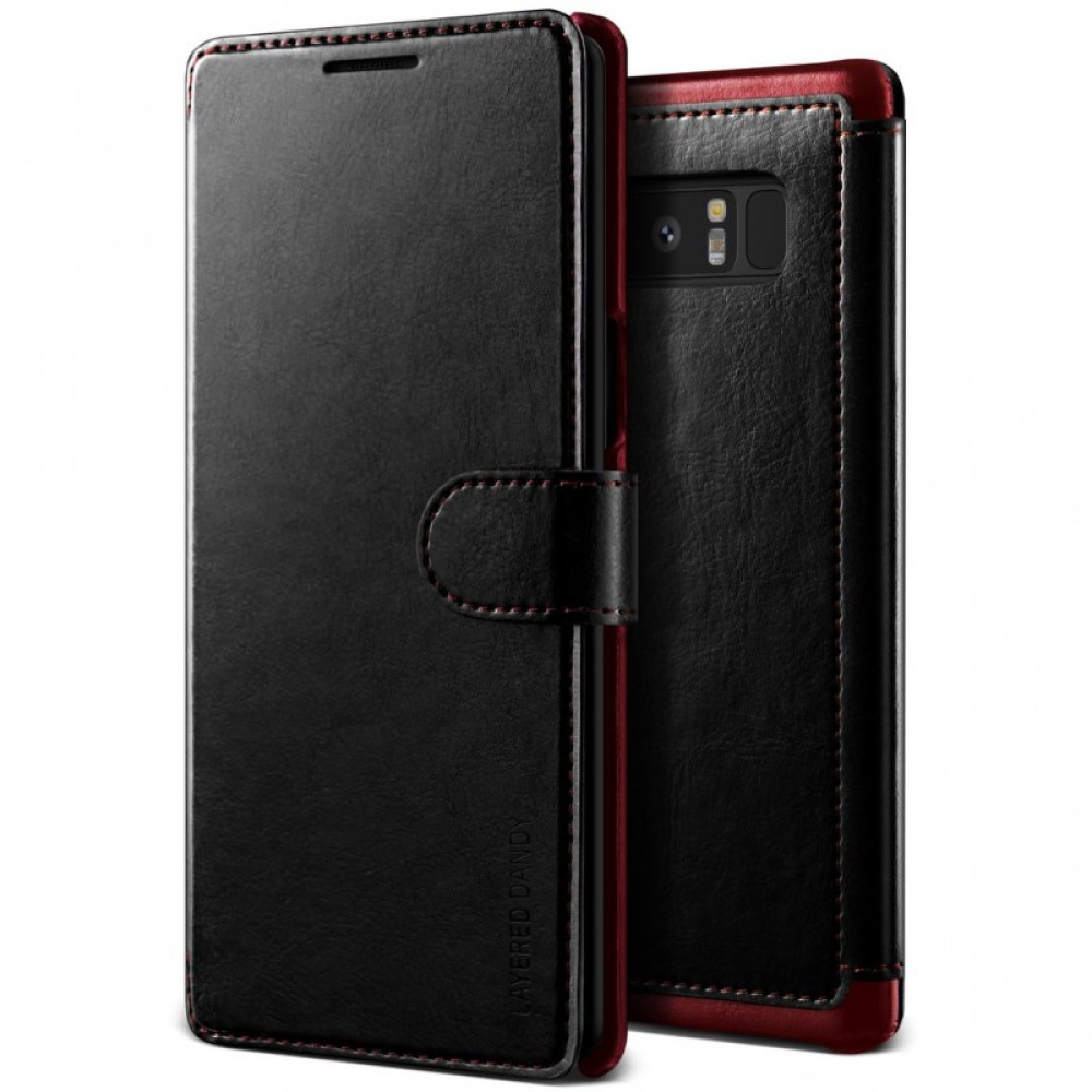 VRS Design Θήκη - Πορτοφόλι Samsung Galaxy Note 8 - Black/Wine (VRSGN8-LDDBK)