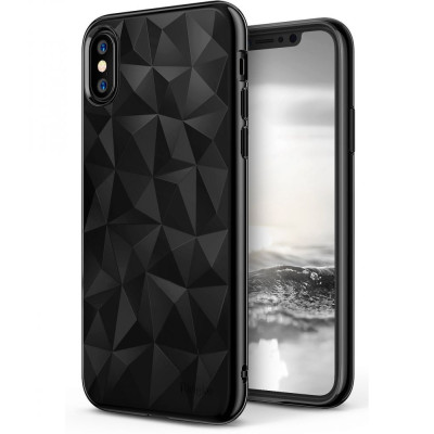 Ringke Air Prism Θήκη Σιλικόνης iPhone X / XS με Ανάγλυφο Σχέδιο - Ink Black (11737)
