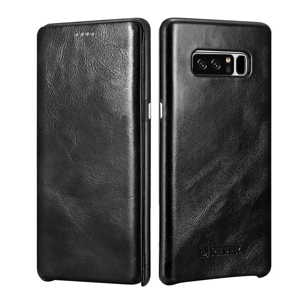 iCarer Vintage Series Side-Open Δερμάτινη Θήκη Samsung Galaxy Note 8 - Black (11746)