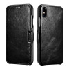 iCarer Vintage Series Side-Open Δερμάτινη Θήκη iPhone X / XS - Black (11747)