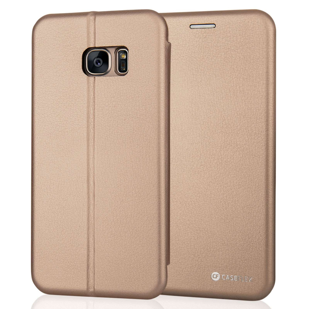 Caseflex Θήκη - Πορτοφόλι Samsung Galaxy S7 Edge - Gold (SA-EA06-Z568)