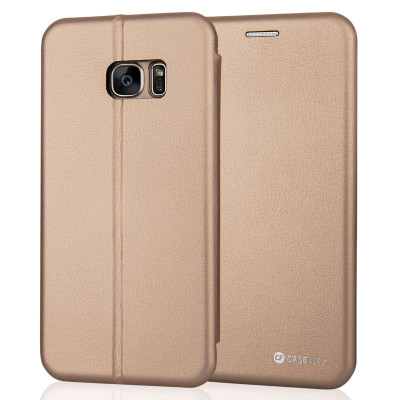 Caseflex Θήκη - Πορτοφόλι Samsung Galaxy S7 Edge - Gold (SA-EA06-Z568)
